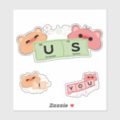 Niedlicher Bär in Liebe Vinyl Aufkleber (Blatt)