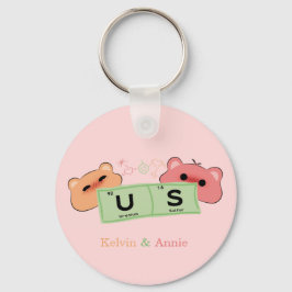 Niedlicher Bär in Liebe "Wir" personalisieren vere Schlüsselanhänger