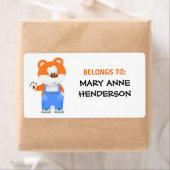 Niedlicher Bär in Overalls Kid's Individuelle Name (Insitu)