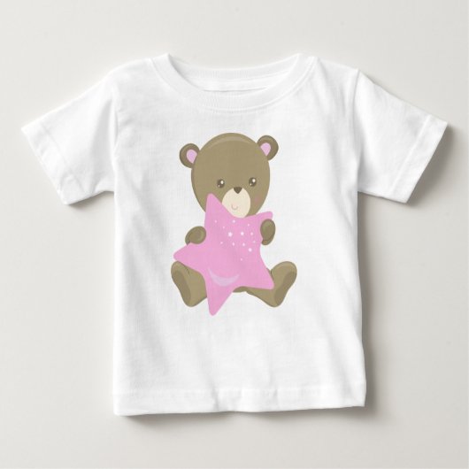 Niedlicher Bär, kleiner Bär, Babybär, Bär mit Ster Baby T-shirt (Vorderseite)