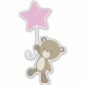 Niedlicher Bär, kleiner Bär, Bär mit Ballon, Star Aufkleber (Vorderseite)
