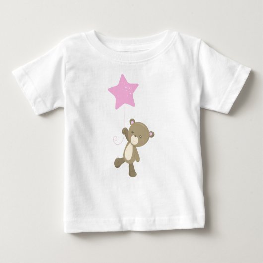 Niedlicher Bär, kleiner Bär, Bär mit Ballon, Star Baby T-shirt (Vorderseite)