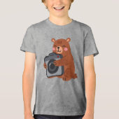Niedlicher Bär - Lächelnder Bär mit Kamera Tri-Blend Shirt (Vorderseite)