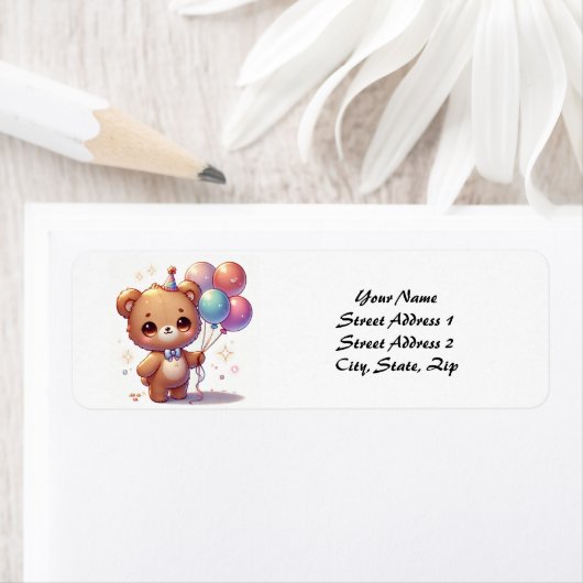 Niedlicher Bär mit Ballons (Insitu)