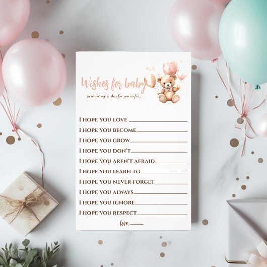 Niedlicher Bär mit Balloons | Baby Pink Flyer