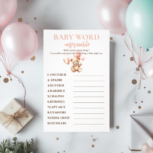 Niedlicher Bär mit Balloons | Baby Pink Flyer