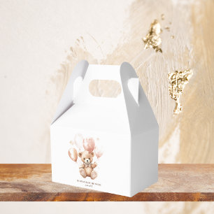 Niedlicher Bär mit Balloons Baby Pink Geschenkschachtel