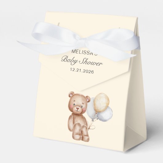 Niedlicher Bär mit Balloons Babydusche Geschenkschachtel (Vorderseite)