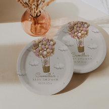 Niedlicher Bär mit Balloons Girl Baby Dusche