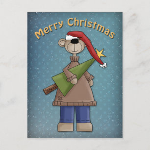 Niedlicher Bär mit Baum Postkarte