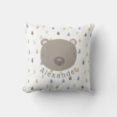 Niedlicher Bär mit benutzerdefinierbarem Namen Kissen (Vorderseite)