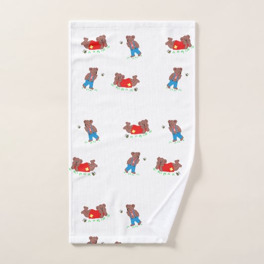 Niedlicher Bär mit Bienenmuster Badhandtuch Set (Handtuch)