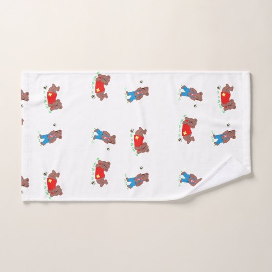 Niedlicher Bär mit Bienenmuster Badhandtuch Set (Handtuch)