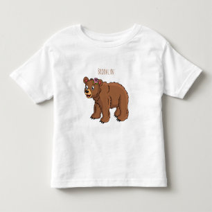 Niedlicher Bär mit Blume Cartoon Abbildung Kleinkind T-shirt