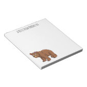 Niedlicher Bär mit Blume Cartoon Abbildung Notizblock (angewinkelt)