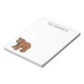 Niedlicher Bär mit Blume Cartoon Abbildung Notizblock (Rotiert)