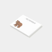 Niedlicher Bär mit Blume Cartoon Abbildung Post-it Klebezettel (angewinkelt)