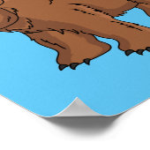 Niedlicher Bär mit Blume Cartoon Abbildung Poster (Ecke)