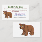 Niedlicher Bär mit Blume Cartoon Abbildung Visitenkarte (Vorne/Hinten)