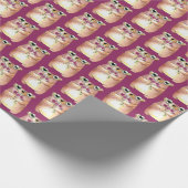 niedlicher Bär mit Blume Geschenkpapier (Ecke)