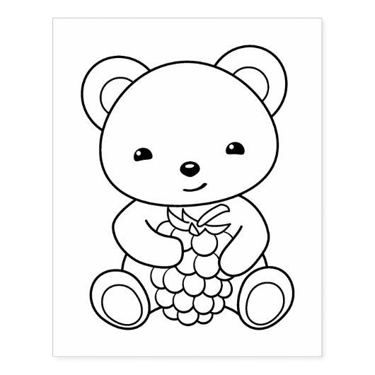Niedlicher Bär mit einer Berry-Farbseite Gummistempel (Prägung)