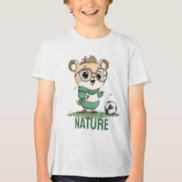 Niedlicher Bär mit Fußballball Tri-Blend Shirt