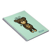 Niedlicher Bär mit gelber Blume Hallo Notizblock (Rechte Seite)