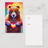 Niedlicher Bär mit Herzkinder Mitteilungskarte (Vorne/Hinten)