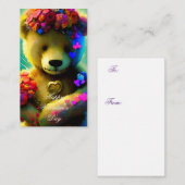 Niedlicher Bär mit Herzkinder Mitteilungskarte (Vorne/Hinten)