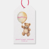 Niedlicher Bär mit Party Ballspass Geschenkanhänger (Vorderseite)