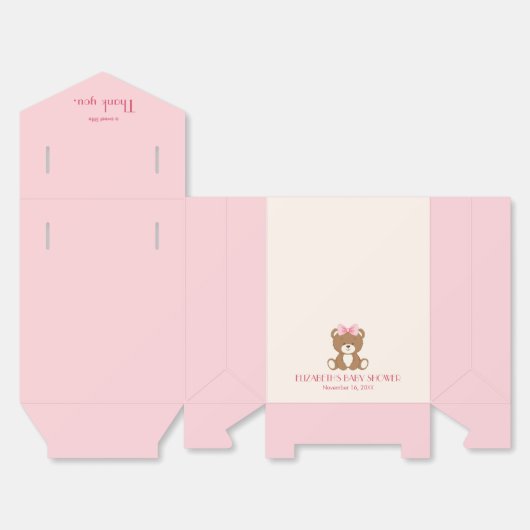 Niedlicher Bär mit rosa Bug Gesichtskasten Geschenkschachtel (Ungefaltet)