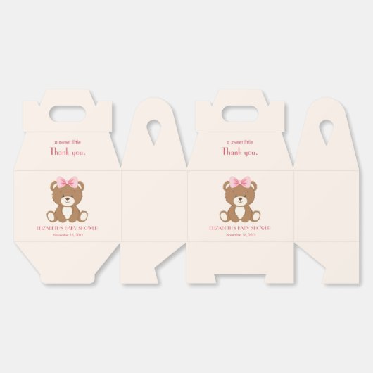 Niedlicher Bär mit rosa Bug Gesichtskasten Geschenkschachtel (Ungeklappt)