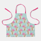 Niedlicher Bär mit rosa Herzen | Kinderbaker Schürze (Vorderseite)