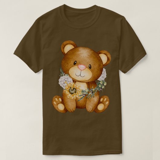 niedlicher Bär mit Sonnenblume T-Shirt (Design vorne)