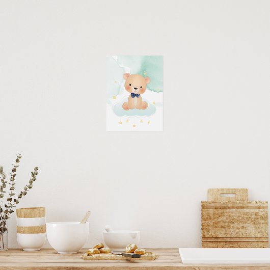 Niedlicher Bär mit Sternen Poster (Küche)