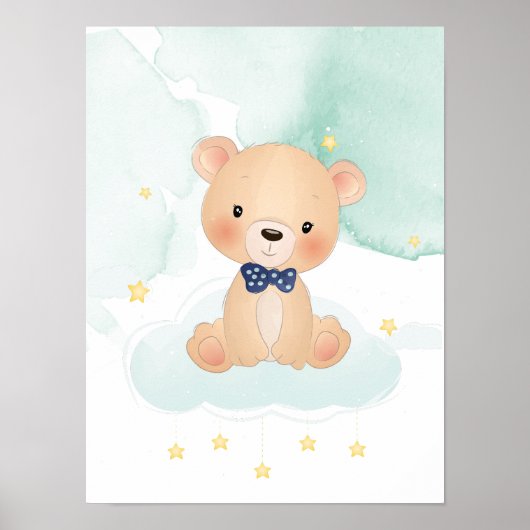 Niedlicher Bär mit Sternen Poster (Vorne)
