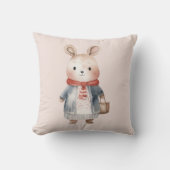 Niedlicher Bär mit Tasche Kissen (Vorderseite)