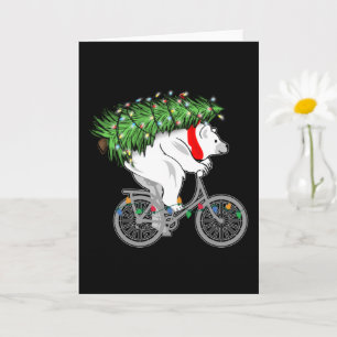 Niedlicher Bär mit Weihnachtsbaum-Geschenk für Rad Karte