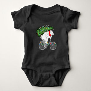 Niedlicher Bär mit Weihnachtsbaumgeschenk für Radf Baby Strampler