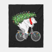 Niedlicher Bär mit Weihnachtsbaumgeschenk für Radf Fleecedecke (Vorderseite)