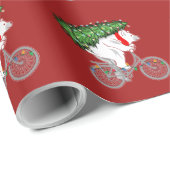 Niedlicher Bär mit Weihnachtsbaumgeschenk für Radf Geschenkpapier (Rolleneckpunkt)