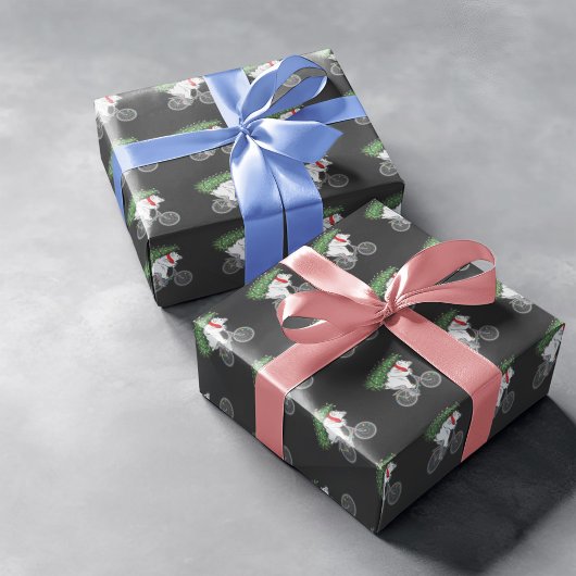 Niedlicher Bär mit Weihnachtsbaumgeschenk für Radf Geschenkpapier