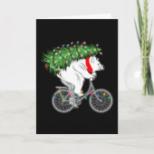 Niedlicher Bär mit Weihnachtsbaumgeschenk für Radf Karte (Vorderseite)