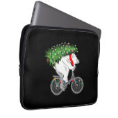 Niedlicher Bär mit Weihnachtsbaumgeschenk für Radf Laptopschutzhülle (Vorne Rechts)