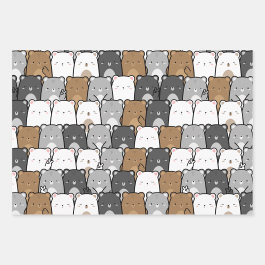 Niedlicher Bär Nahtloses Muster Geschenkpapier Set (Vorderseite 2)