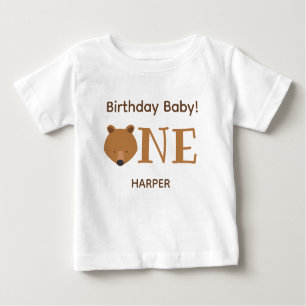 Niedlicher Bär Name 1 Geburtstag Baby T-shirt