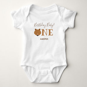 Niedlicher Bär Name erster Geburtstag Baby Bodysu Strampler