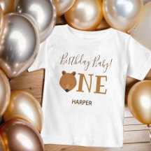 Niedlicher Bär Name erster Geburtstag Baby T - Shi