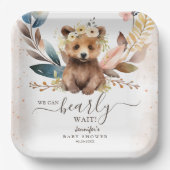 Niedlicher Bär | Neutrales Baby-Duschpapier für Ge Pappteller (Vorderseite)