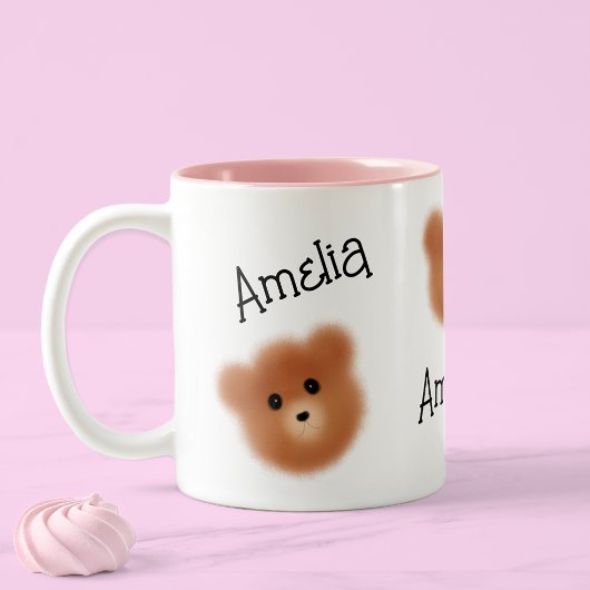 Niedlicher Bär Personalisiert Zweifarbige Tasse
